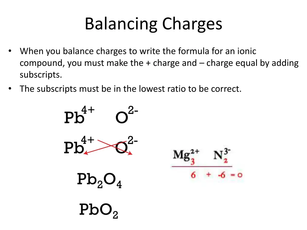 balancing charges
