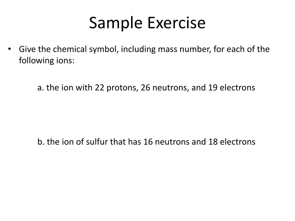 sample exercise