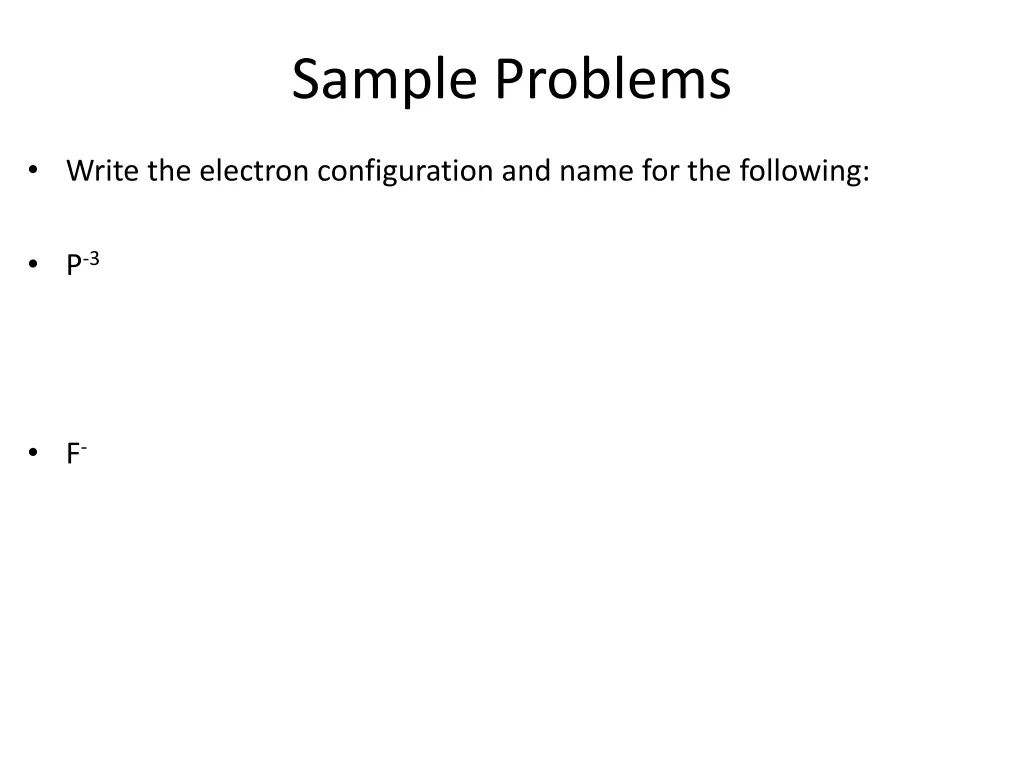 sample problems