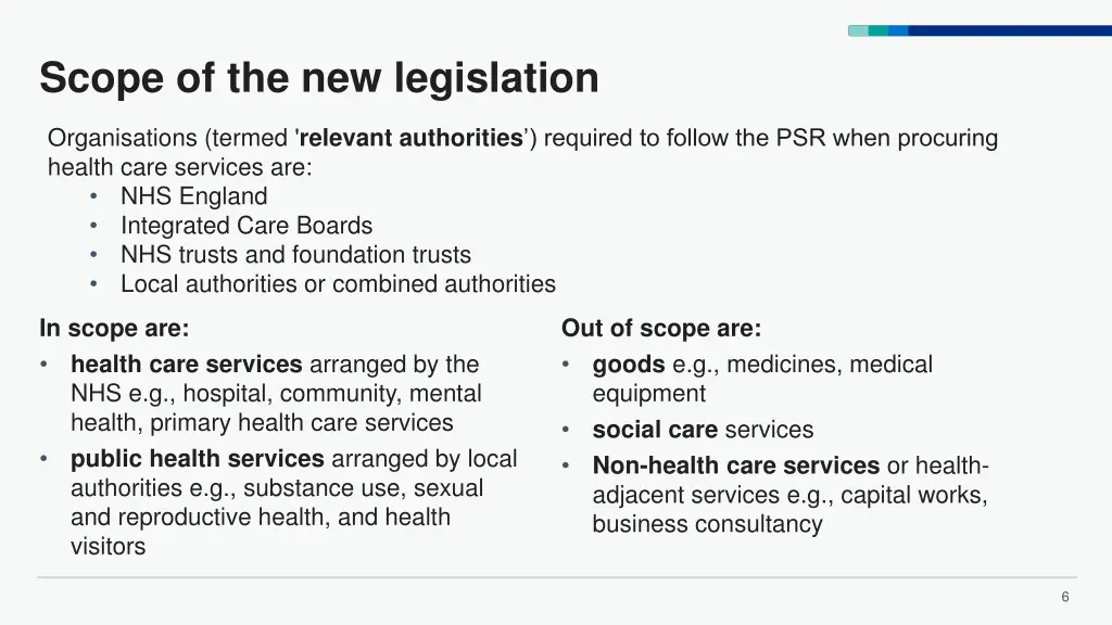 scope of the new legislation