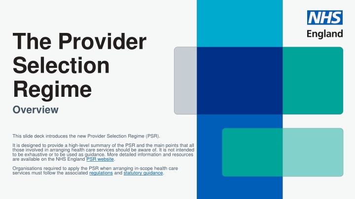 the provider selection regime overview