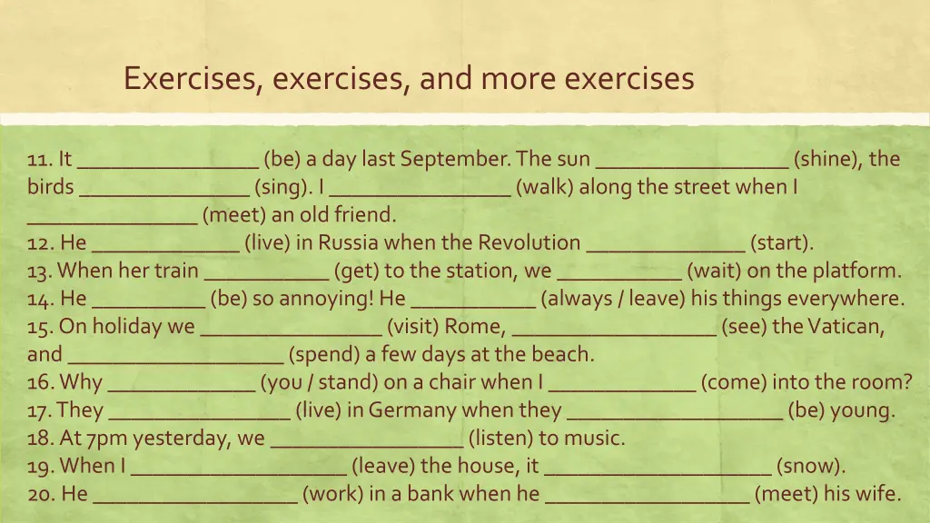 exercises exercises and more exercises 11