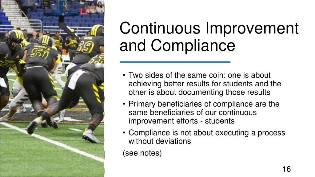 continuous improvement and compliance