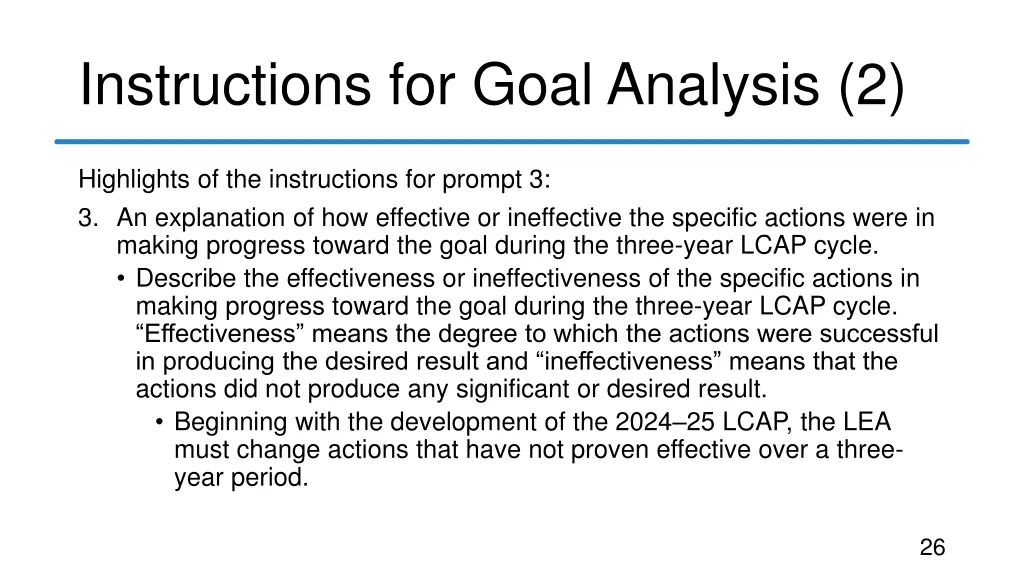 instructions for goal analysis 2