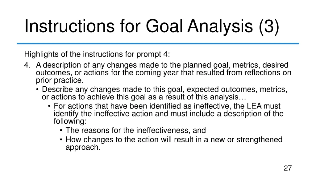 instructions for goal analysis 3