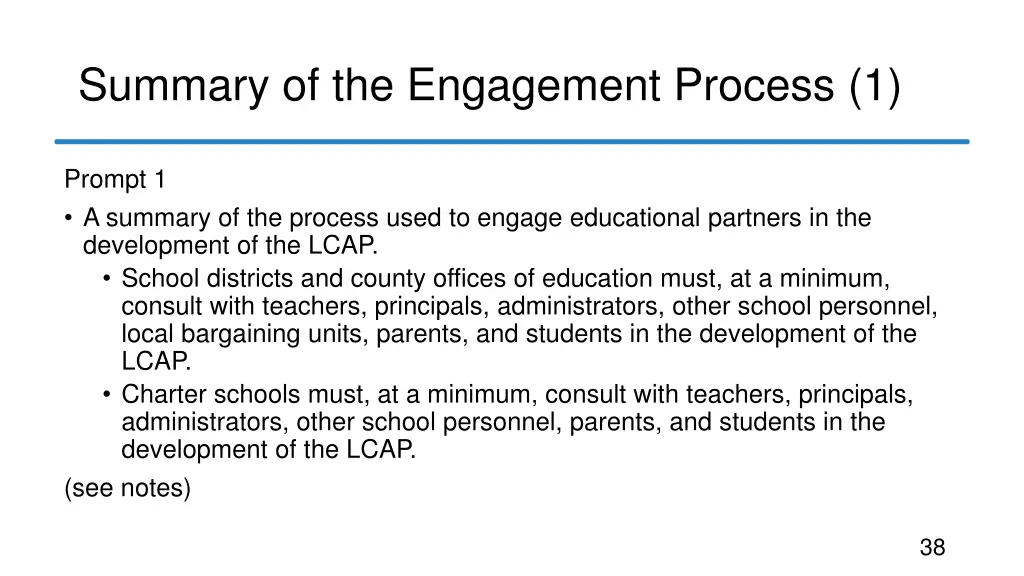 summary of the engagement process 1