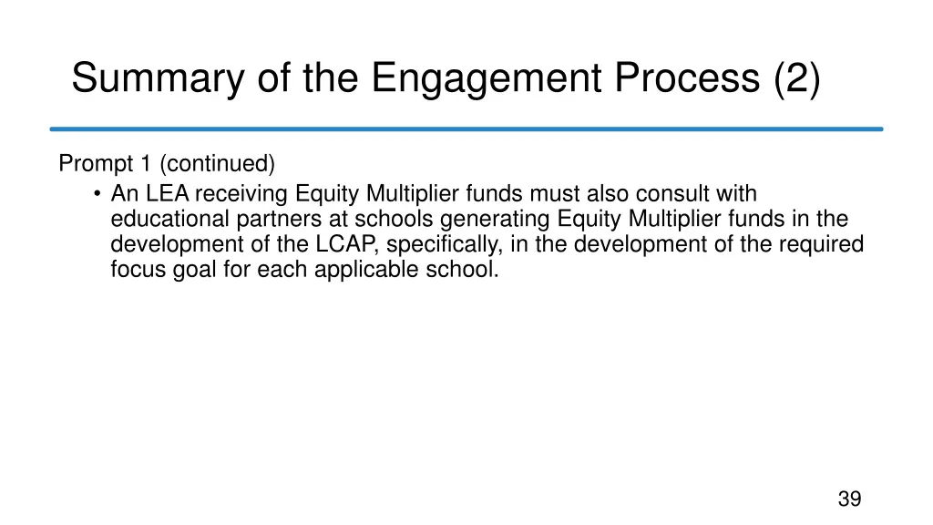 summary of the engagement process 2