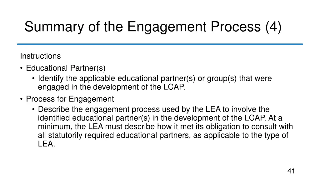 summary of the engagement process 4