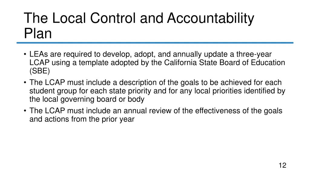 the local control and accountability plan