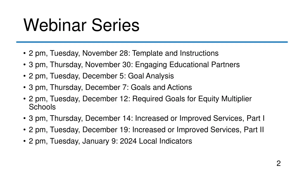 webinar series