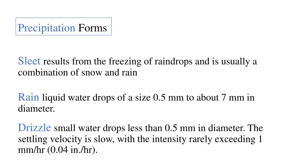 precipitation forms 1