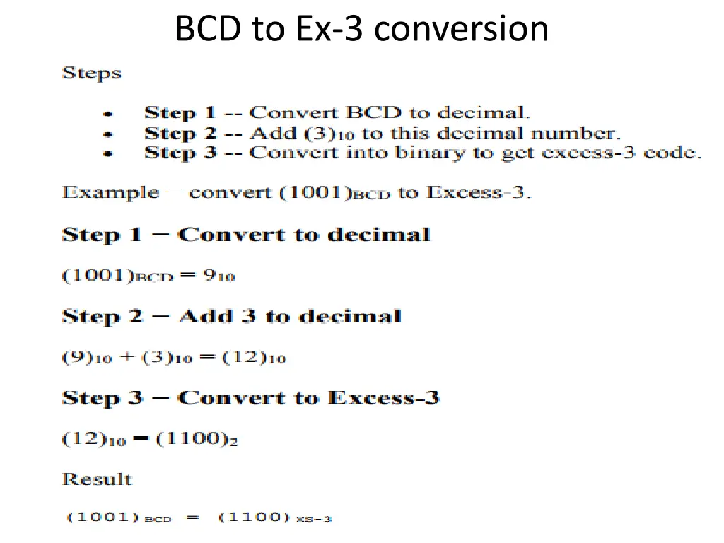 bcd to ex 3 conversion