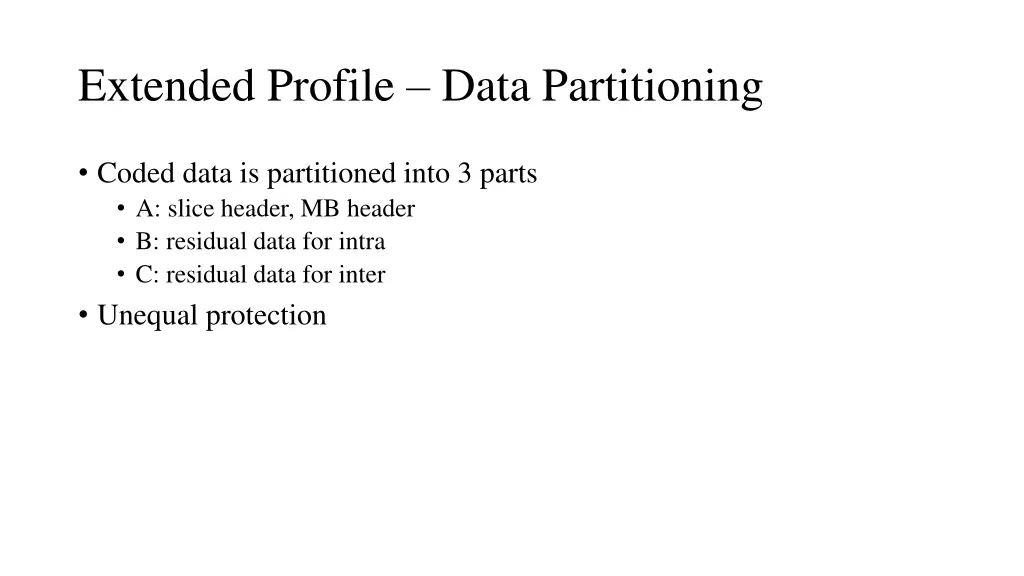 extended profile data partitioning