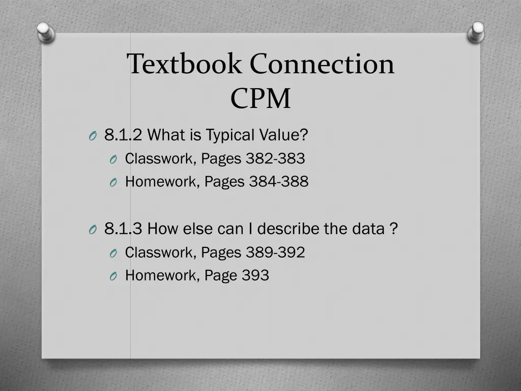 textbook connection cpm