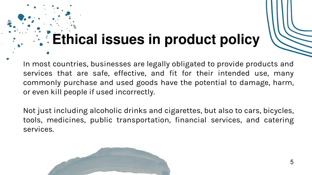 ethical issues in product policy
