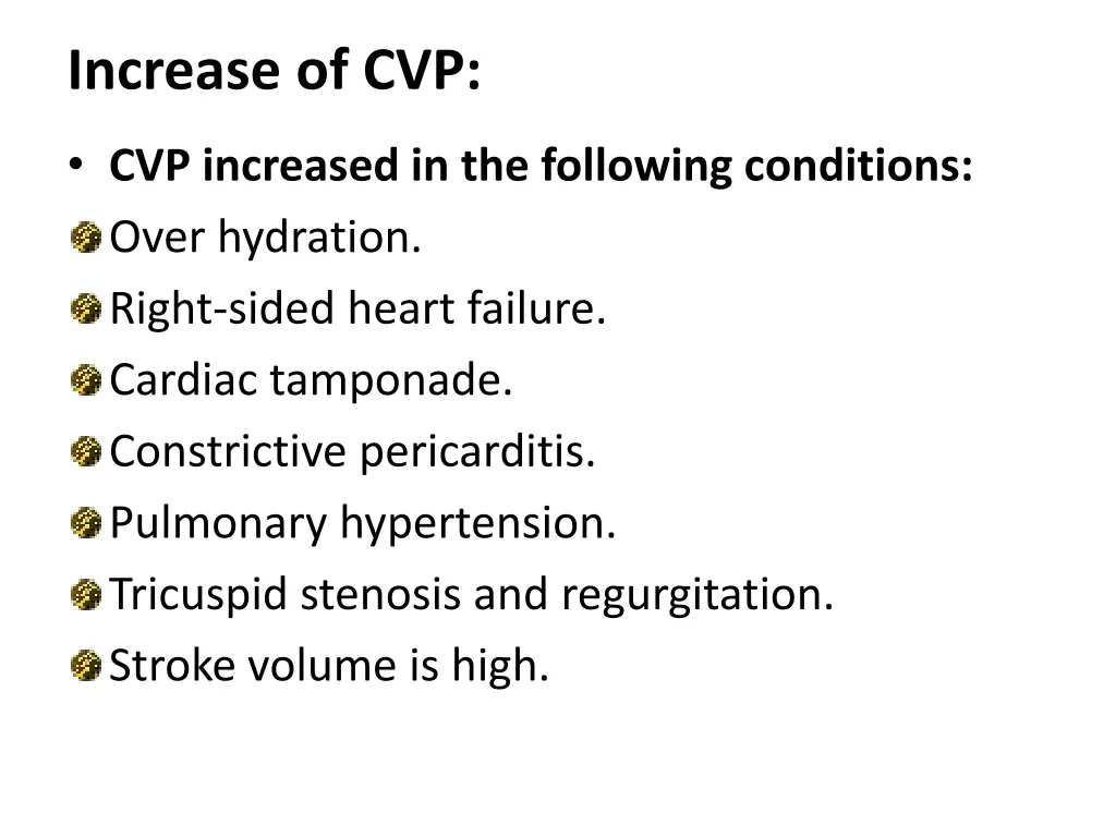 increase of cvp