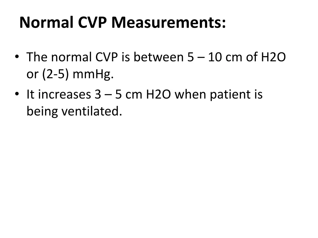 normal cvp measurements