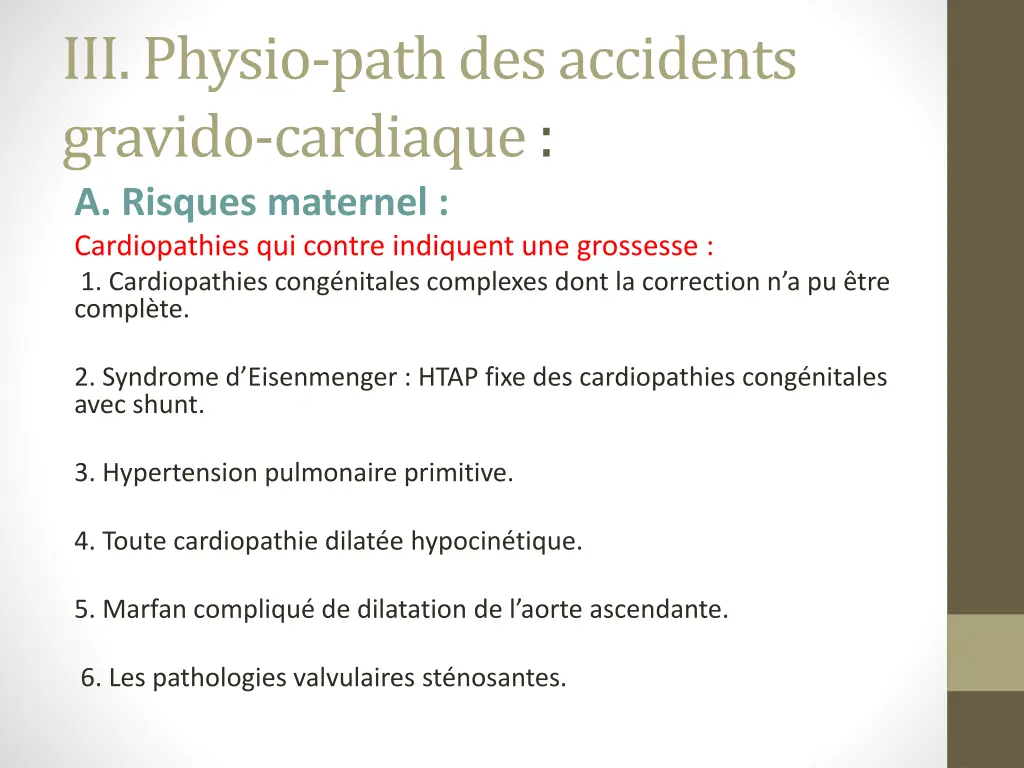 iii physio path des accidents gravido cardiaque