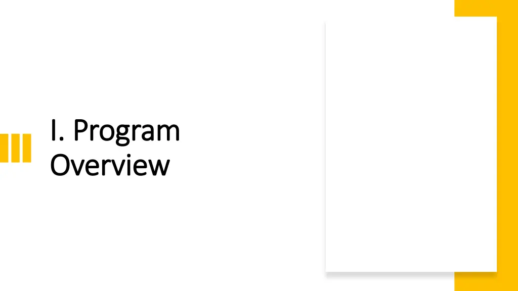 i program i program overview overview