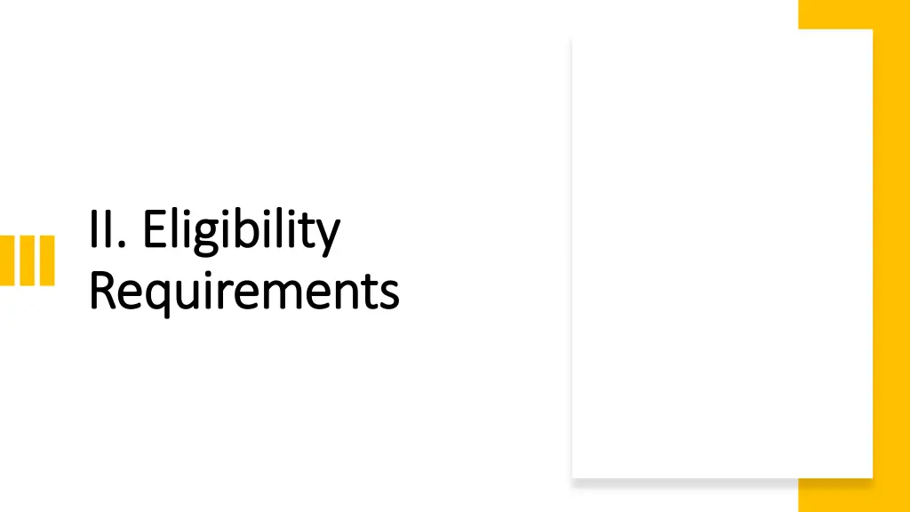 ii eligibility ii eligibility requirements