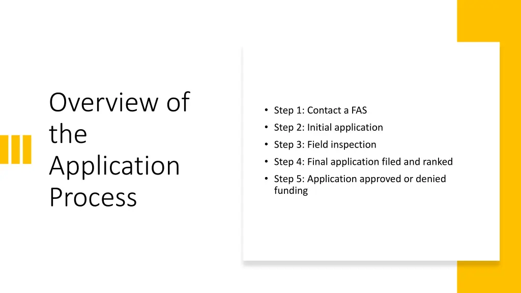 overview of the application process