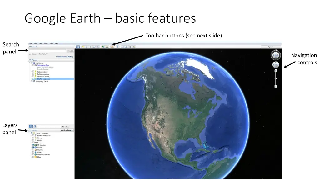 google earth basic features