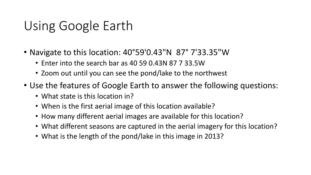 using google earth