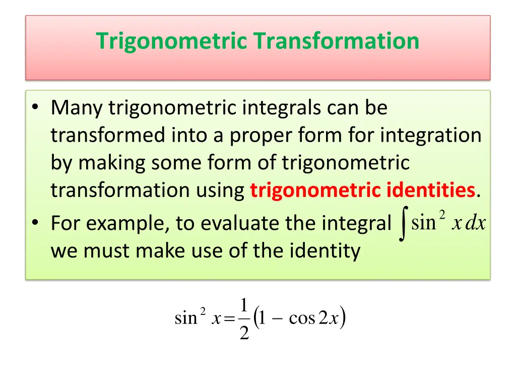 trigonometric transformation