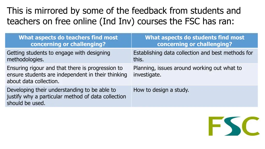 this is mirrored by some of the feedback from