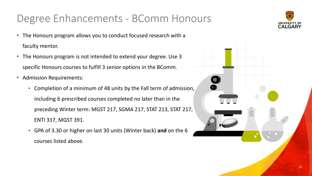 degree enhancements bcomm honours