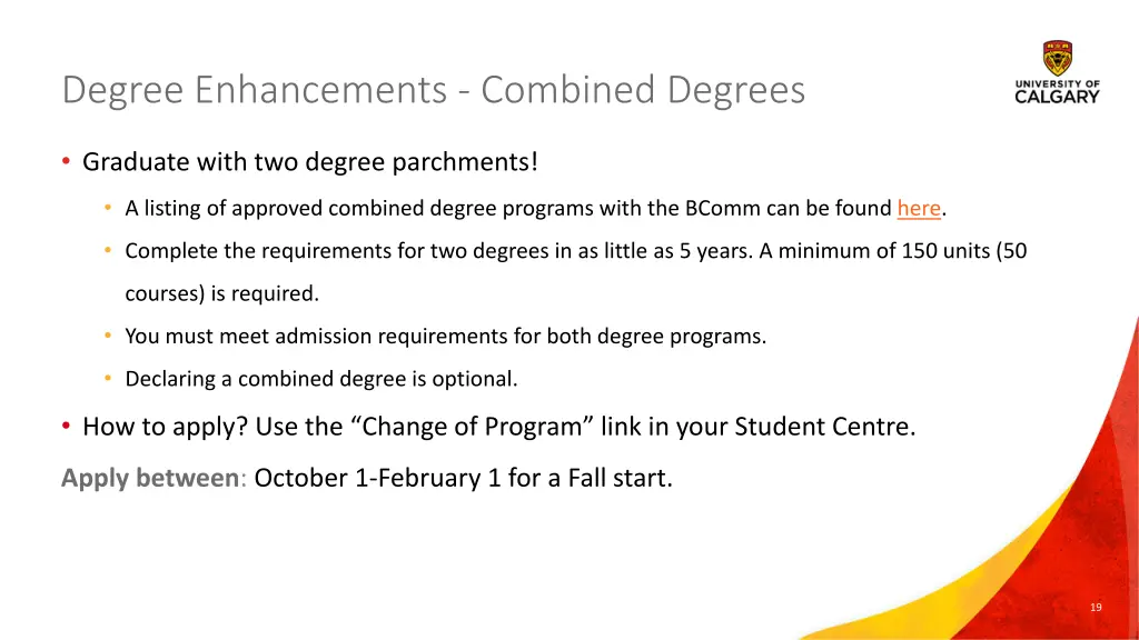 degree enhancements combined degrees