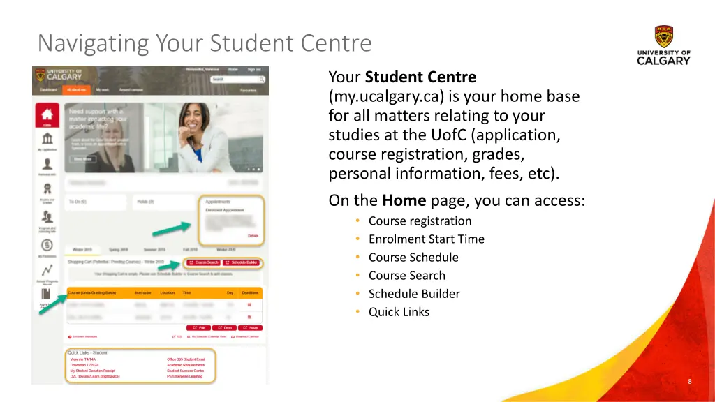navigating your student centre