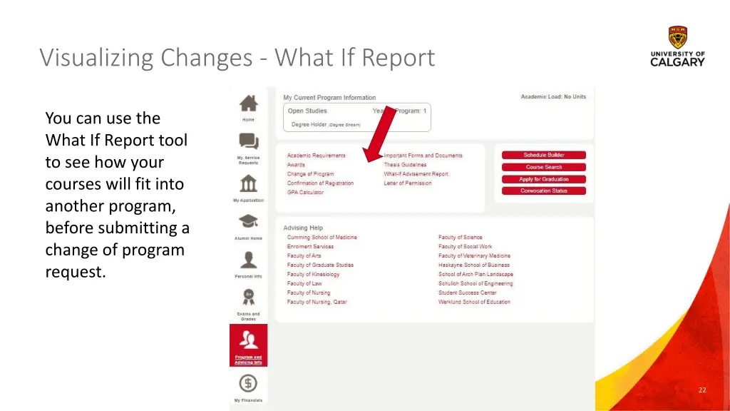 visualizing changes what if report