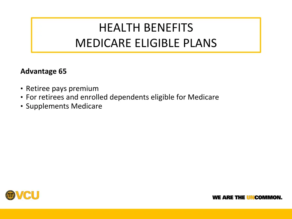health benefits medicare eligible plans