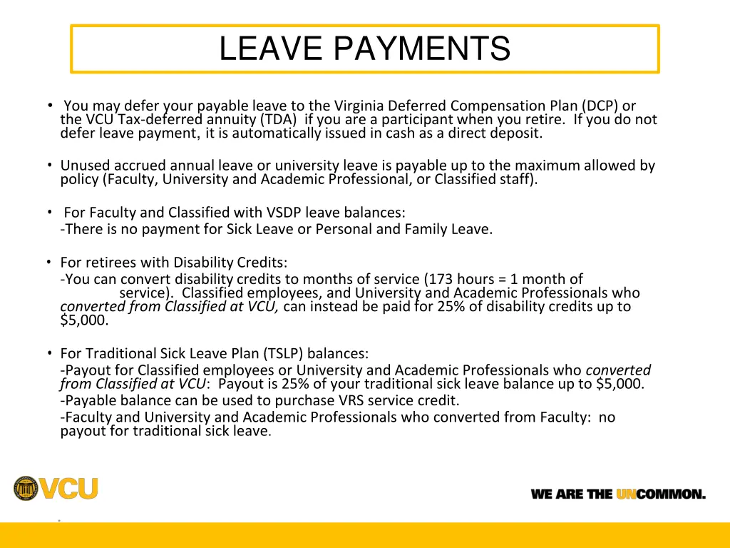leave payments