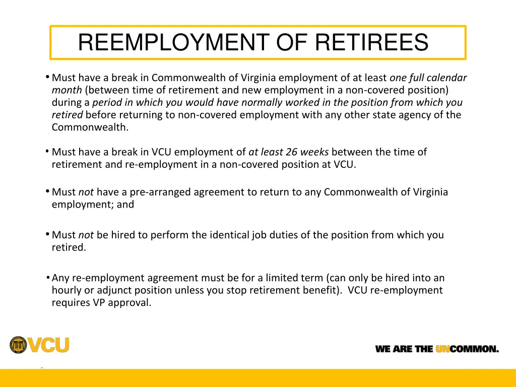 reemployment of retirees