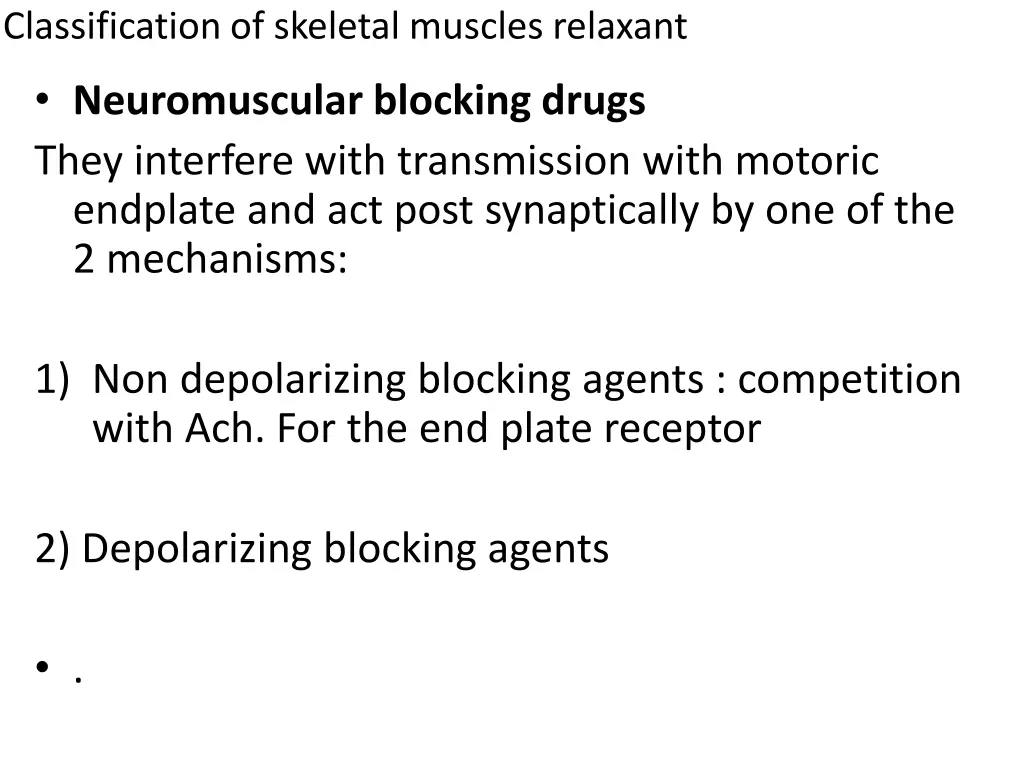 classification of skeletal muscles relaxant