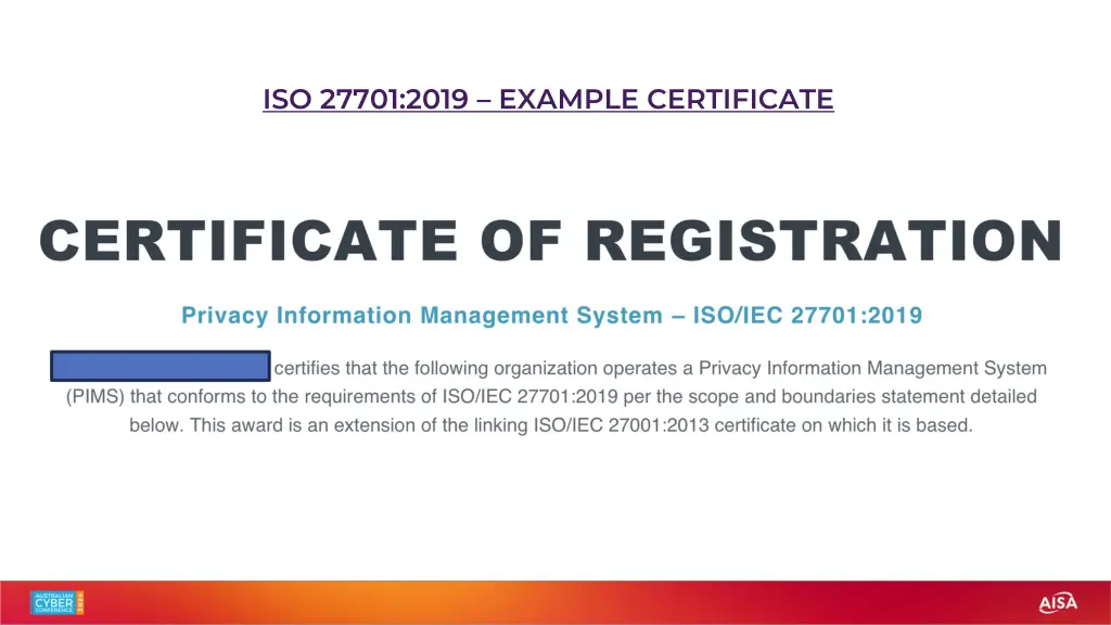 iso 27701 2019 example certificate