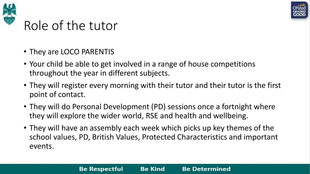 role of the tutor