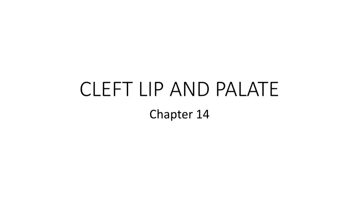 cleft lip and palate chapter 14