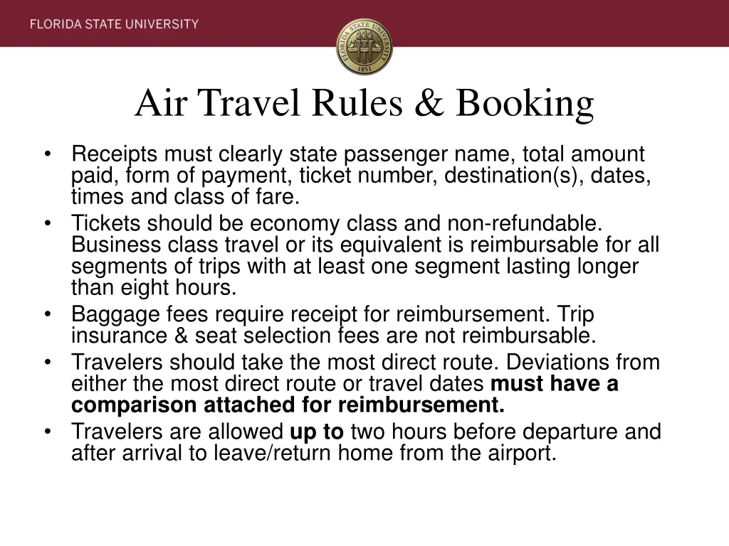 air travel rules booking