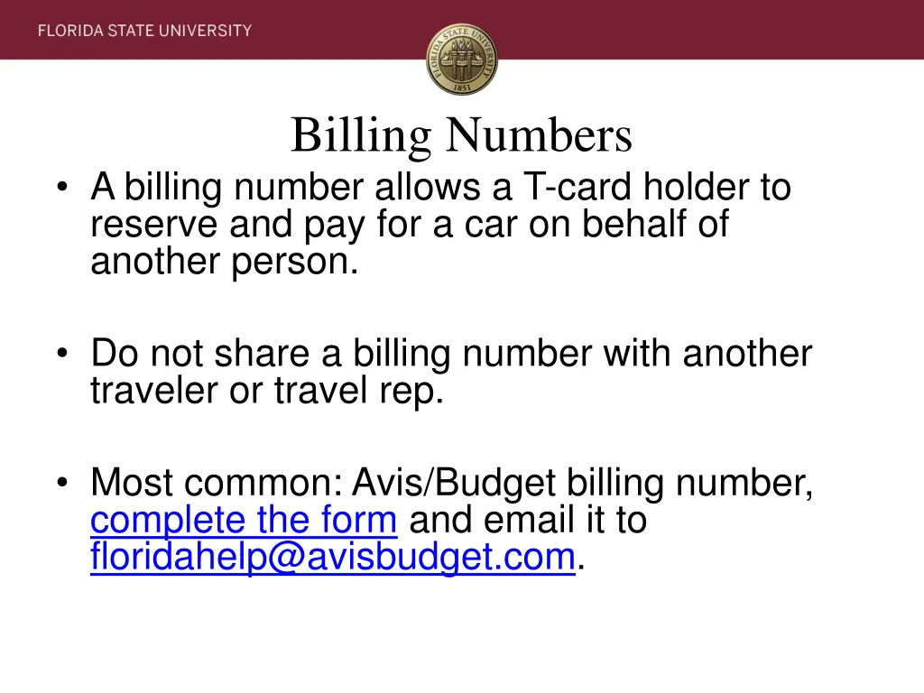 billing numbers