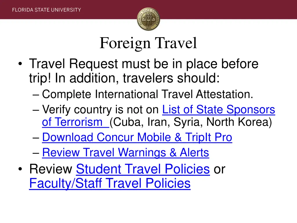 foreign travel