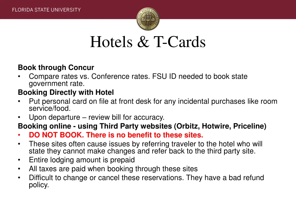 hotels t cards