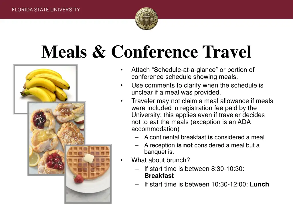 meals conference travel