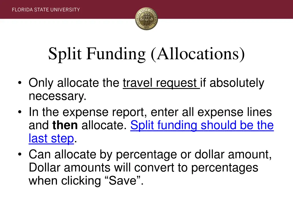 split funding allocations