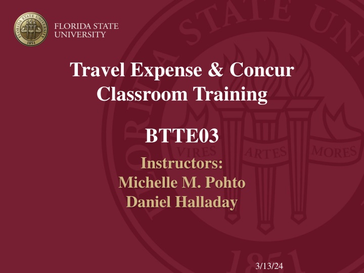 travel expense concur classroom training