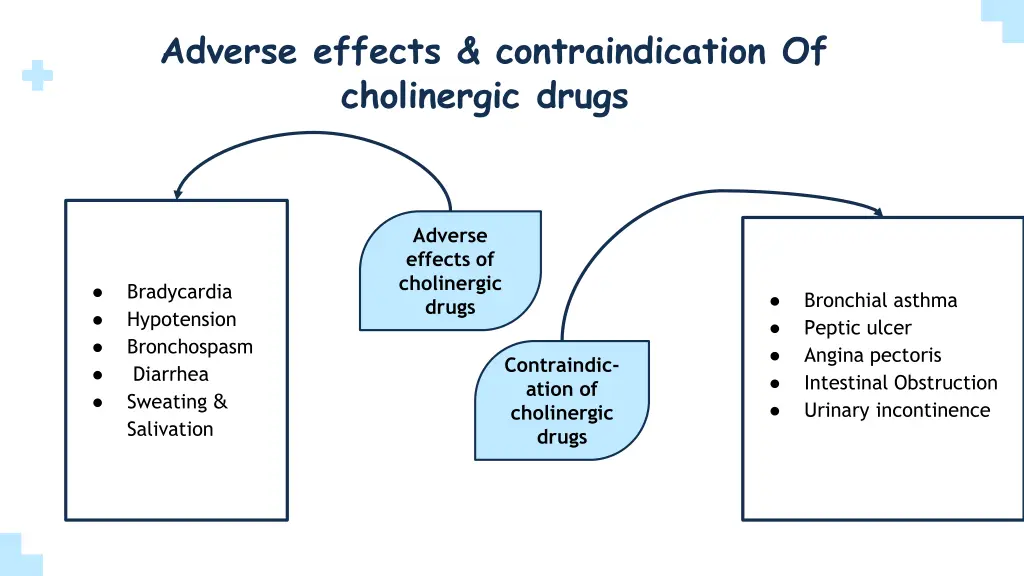 adverse effects contraindication of cholinergic