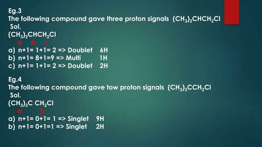 eg 3 the following compound gave three proton