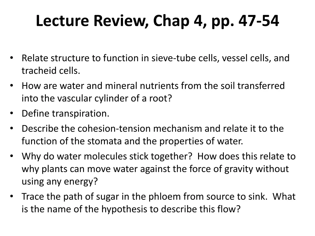 lecture review chap 4 pp 47 54